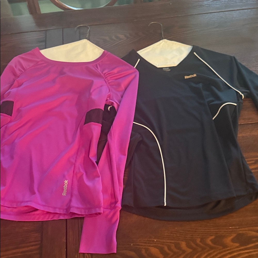 Reebok pink Fuchsia XS and Black SLong Sleeve Shirts